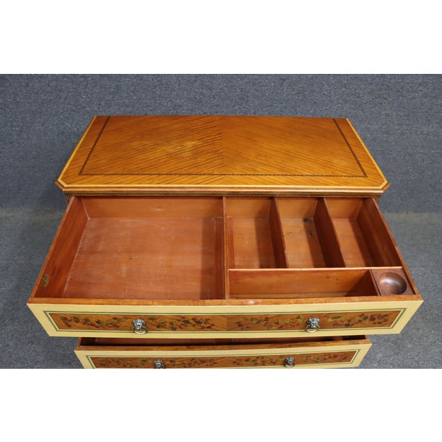 Robert Irwin Satinwood & Paint Decorated Neoclassical Dresser / Chest For Sale - Image 11 of 17
