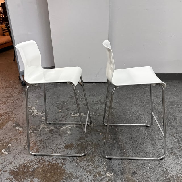 Ikea Marcus Arvonen for Ikea Glenn White Counter Stools, Pair For Sale - Image 4 of 12