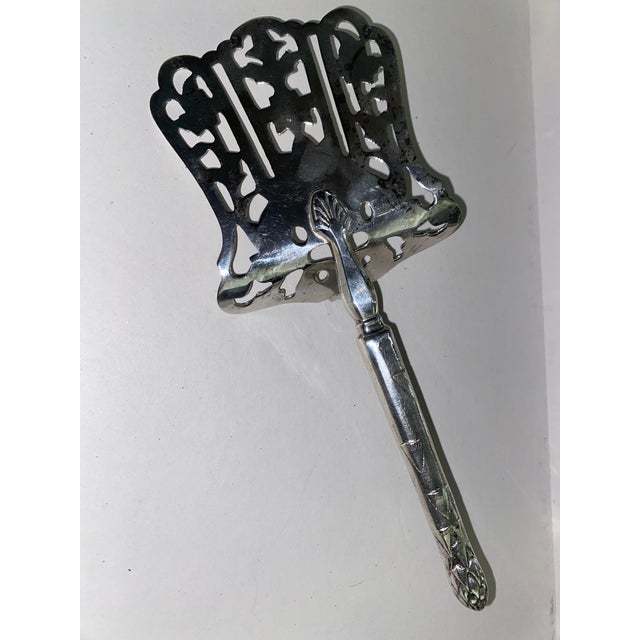 Ornate Antique Silver-Plated Asparagus Server With Pierced Decorative Blade. For Sale - Image 9 of 12