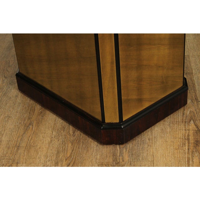 Brass Mastercraft Hollywood Regency Brass and Glass Pedestal Dining Table For Sale - Image 8 of 18