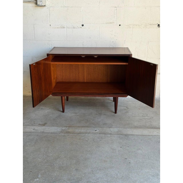 Mid-Century Modern Rosewood Sideboard Credenza Storage Unit With Hinged Doors Denmark Mid-Century Modern 1960s For Sale - Image 3 of 10