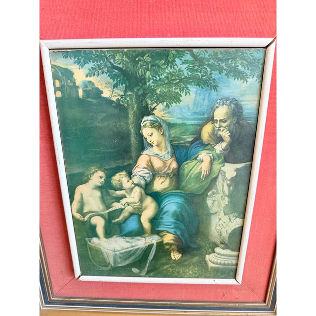 Renaissance Vintage Framed Raphael “Holy Family Below the Oak” Renaissance Art Print For Sale - Image 3 of 10