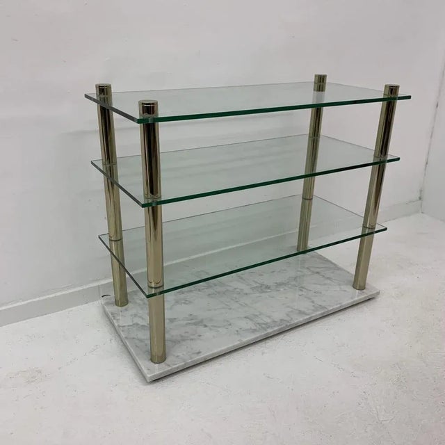 Hollywood Regency Hollywood Regency Marble and Glass Cabinet , 1970s For Sale - Image 3 of 9