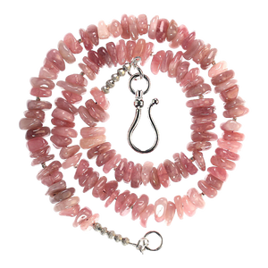 Mauve Madagascar Rose Quartz & Sterling Accents Necklace