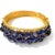 Baroque Bochic "Capri" Vintage Blue Sapphire Cabochon Bangle Set in 18K Gold & Silver For Sale - Image 3 of 18