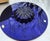 Art Deco Vintage Tre Fuochi Murano Large Floral Cobalt Blue Bowl W/ 24k Gold Overlay - Italy For Sale - Image 3 of 11