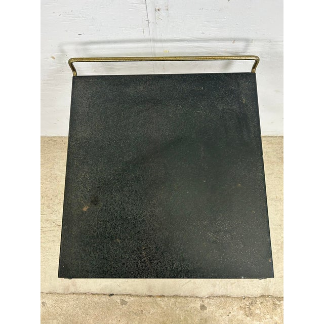 1960s Mid Century Modern Petite Wheeled Bar Cart With Brass Accents For Sale - Image 5 of 12