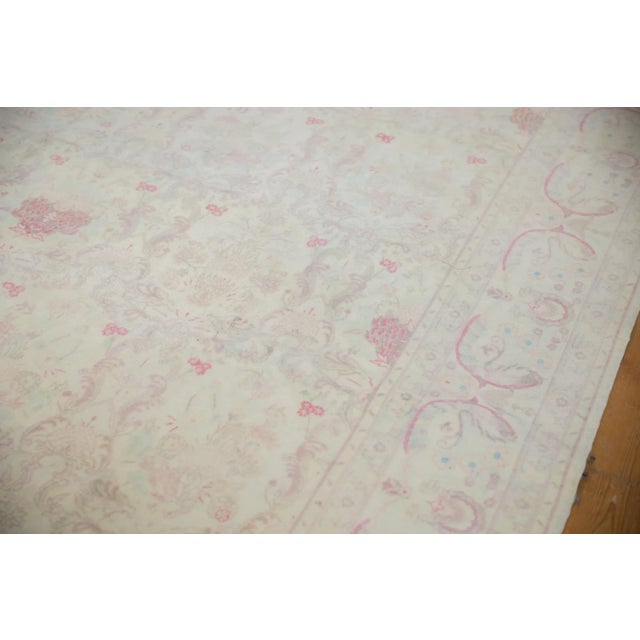 Ivory Vintage Distressed Bulgarian Kerman Design Rug - 9'11" X 13'9" For Sale - Image 8 of 12