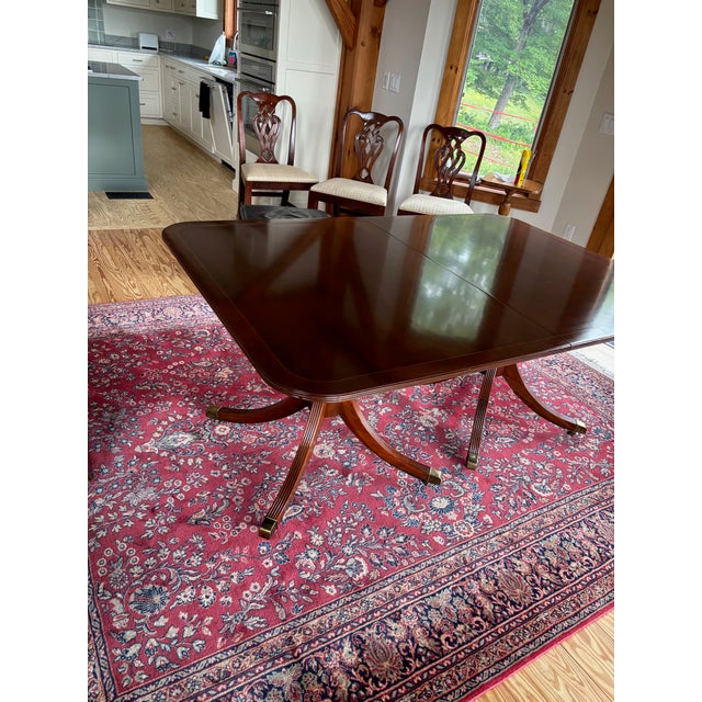 Traditional 1990s Baker Dining Room Table Historic Charleston Collection. Mahogany Table./2 Leaves and 6 Chairs. For Sale - Image 3 of 5