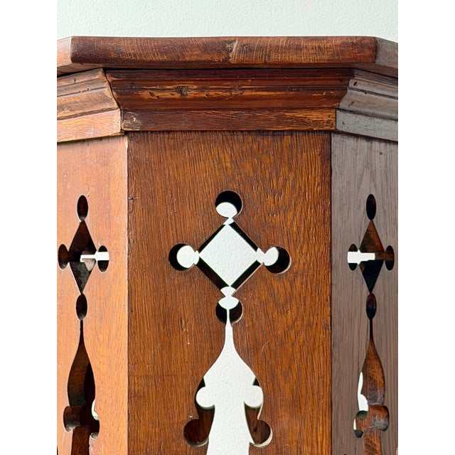Arts & Crafts Oak Hexagonal Occasional Table For Sale - Image 4 of 9