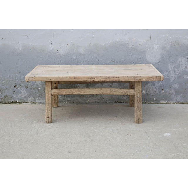 Farmhouse Vintage Bleached Elm Coffee Table For Sale - Image 3 of 3