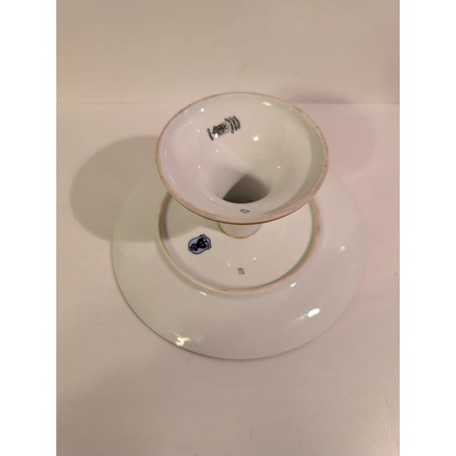 English Vintage German Porcelain Harvest Fruit Plates, Pedestal Stand & Nut Bowls - Set of 7 For Sale - Image 3 of 15