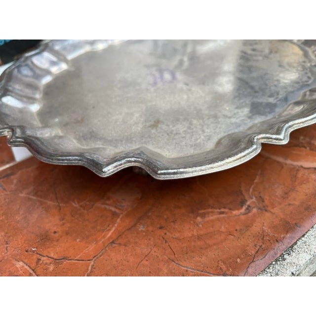 Mid-Century Modern 1970s Silverplate Footed Serving Tray For Sale - Image 3 of 3
