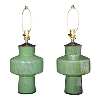 Mid 20th Century Murano Due Style Table Lamps - a Pair For Sale