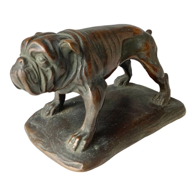 Vintage Bronze English Bulldog Figurine For Sale