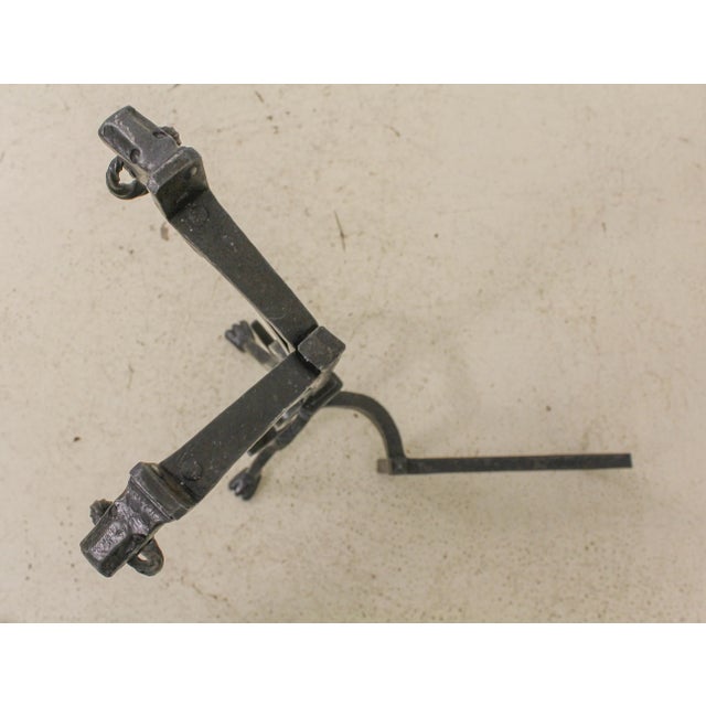 Metal Pair Arts & Crafts Horse Head Forged Iron Fireplace Andirons For Sale - Image 7 of 13