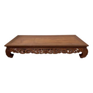Antique Rectangular Ming Dynasty Style Elm Wood Coffee Table For Sale