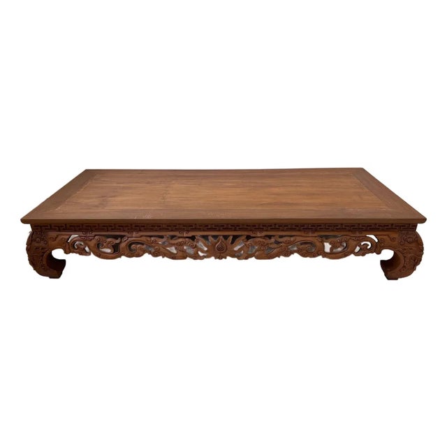 Antique Rectangular Ming Dynasty Style Elm Wood Coffee Table For Sale