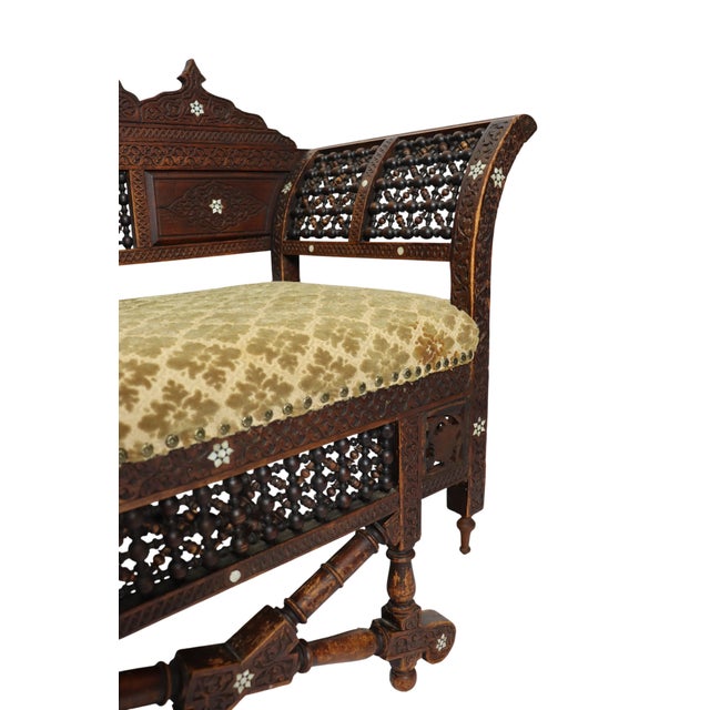 Vintage Moorish Bench Chair, 1920s For Sale - Image 12 of 18