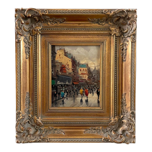 Vitti Impressionist Signed Paris Cityview Oil on Canvas, Framed