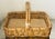 Large antique handmade wicker market boulangerie basket with grass woven padding.