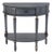 Mozart 31.5 in. W Demilune Wood Hand Painted 1 Drawer Console Table with Lower Open Shelf, Royal Pastel Blue For Sale
