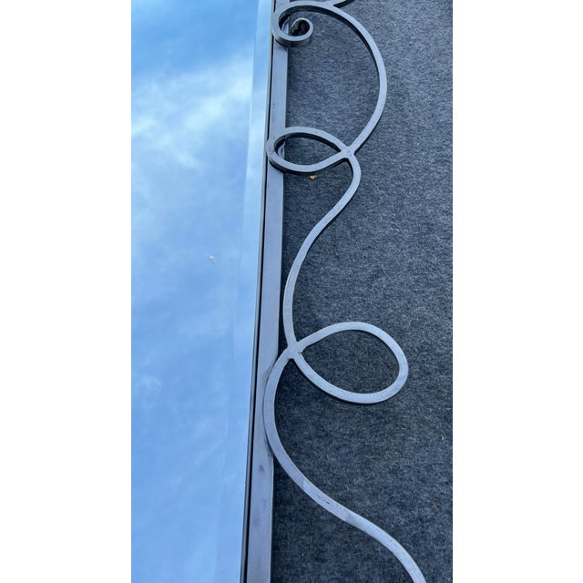 1980s Full Length Metal Mirror With Scroll Work For Sale - Image 9 of 16