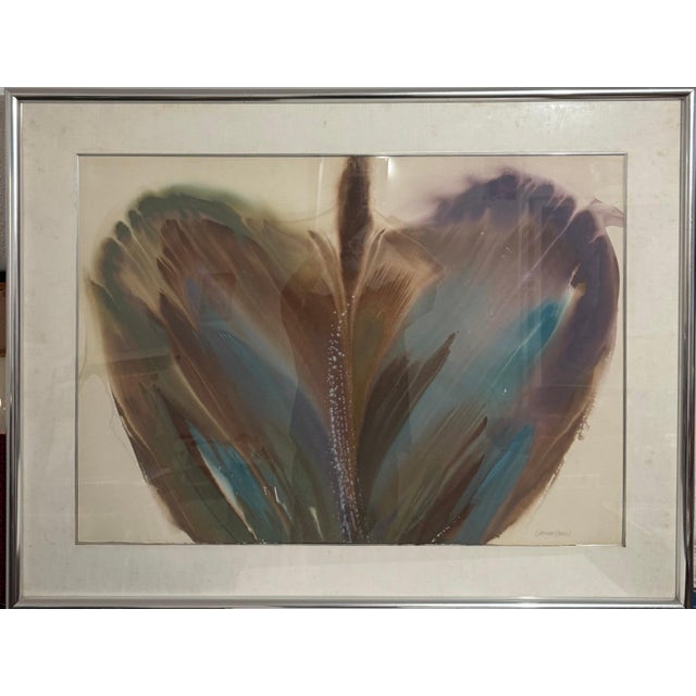 Abstract Expressionism Lamar Briggs, Modernist Abstract Expressionist Color Field Watercolor Painting Lamar Briggs, c.1980s For Sale - Image 3 of 8