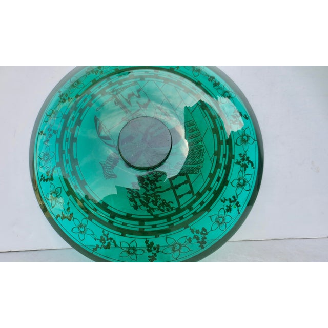 Dark Green Venician Art Deco Silver-Overlay Centerdish Circa 30s For Sale - Image 8 of 8
