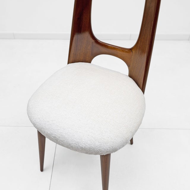 Wood Mid-Century Modern Italian Walnut Dining Chairs, 1950, Set of 4 For Sale - Image 7 of 8