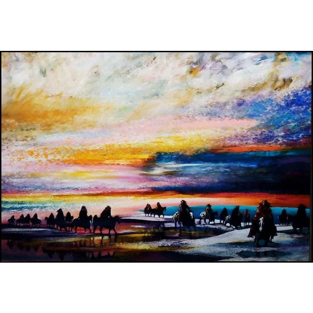 "Untitled" #4 Posthumous reproduction Commemorative Limited Edition Giclee on Canvas by Earl Biss with new Custom frame...