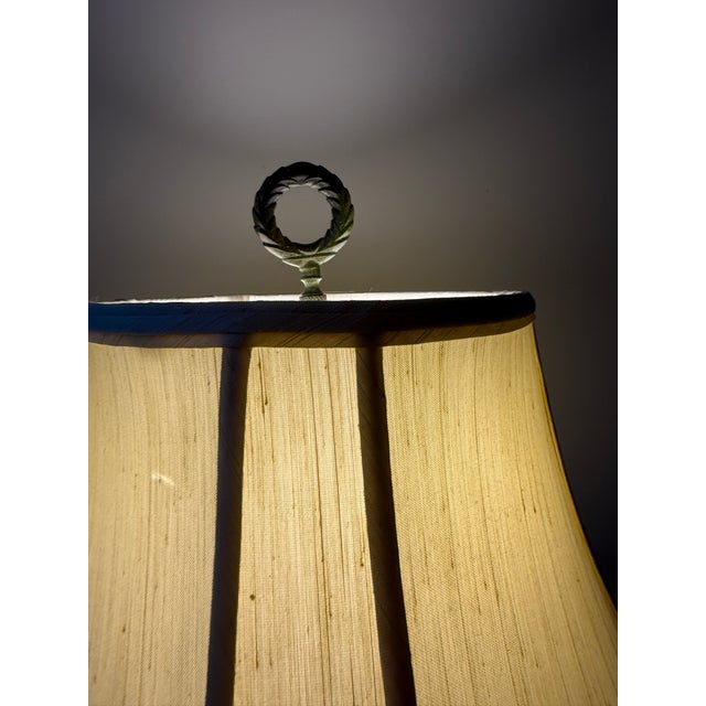 Green High End Classic Traditional Open-Lattice Table Lamp by the Bradburn Gallery. For Sale - Image 8 of 9