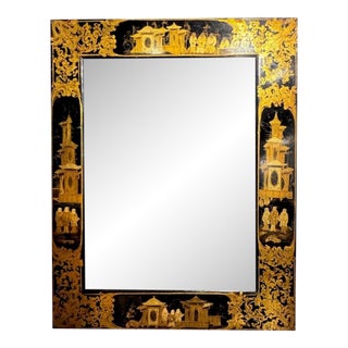 English Chinoiserie Lacquered Mirrors For Sale