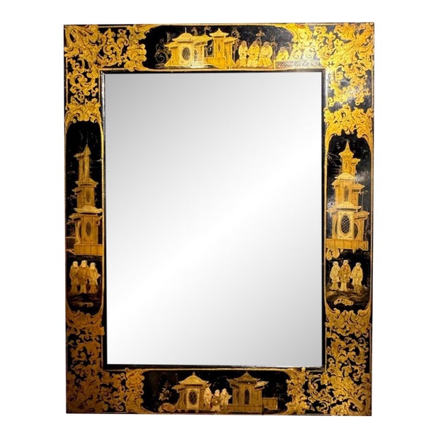 English Chinoiserie Lacquered Mirrors For Sale