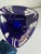 2000 - 2009 Vintage 1991 Signed Winfisky Cobalt Blue Cased Art Glass Trumpet Vase - 8" For Sale - Image 5 of 5