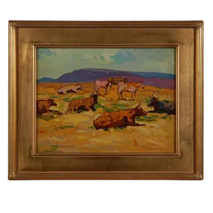 John Christopher Smith Oil Painting on Board Landscape
