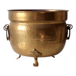 Antique Victorian Brass Jardiniere Planter For Sale