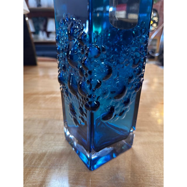 Vintage Italian Decorative Blue Vase 1980s For Sale In Los Angeles - Image 6 of 6