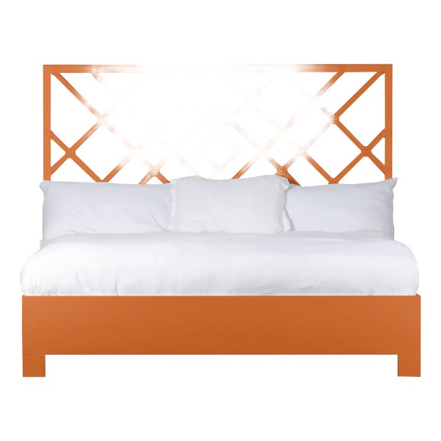 Darien Platform Bed King, Citrus Orange For Sale
