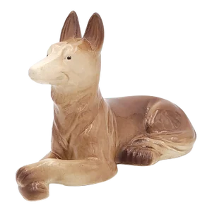 St. Clément Majolica German Shepherd, France Circa 1900