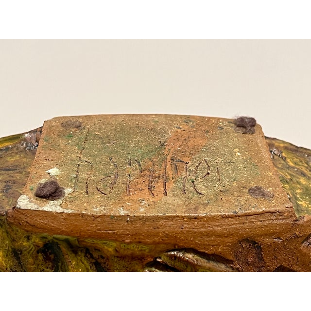 1970s Studio Art Pottery Disc Sculptural Vase Signed by Aleph Hammer For Sale - Image 11 of 13