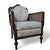Late 20th Century French Provincial Cane Armchair With Striped Upholstery For Sale - Image 4 of 14