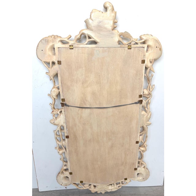 Italian Hand-Carved Grotto Shell & Coral Reef Mirror with Beveled Glass For Sale - Image 18 of 18