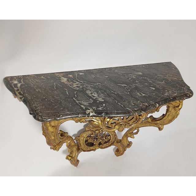 Gilded Louis XV Wand Console, 1700s For Sale - Image 6 of 17
