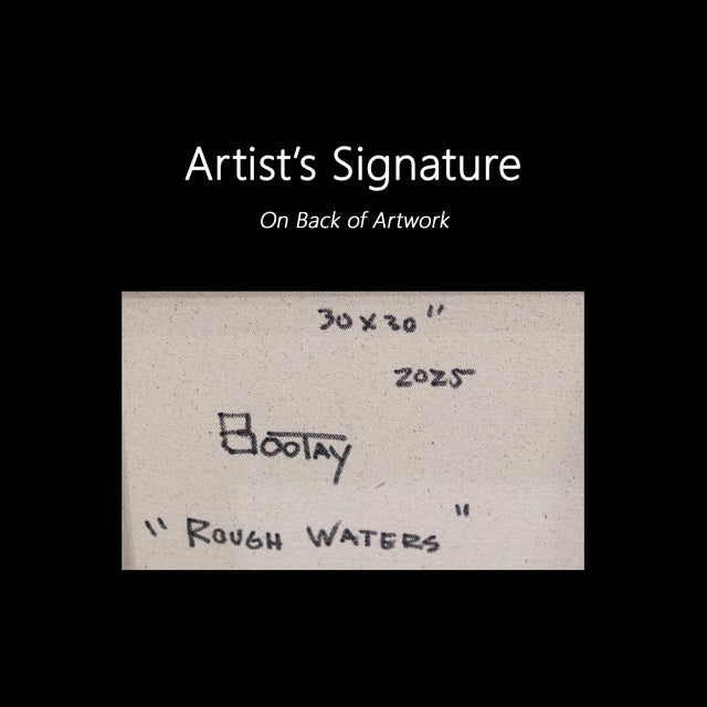 Rough Waters - Abstract Organic Shape Earthy Pastel Colored Original Artwork by Rue Bootay For Sale - Image 9 of 9