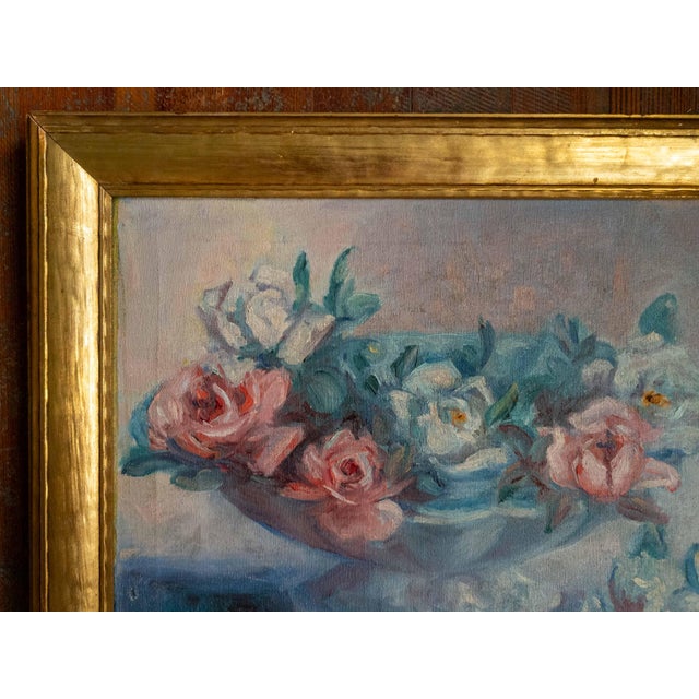 American 1930's American Impressionist Still Life Painting of Flowers in a Bowl, Signed For Sale - Image 3 of 16