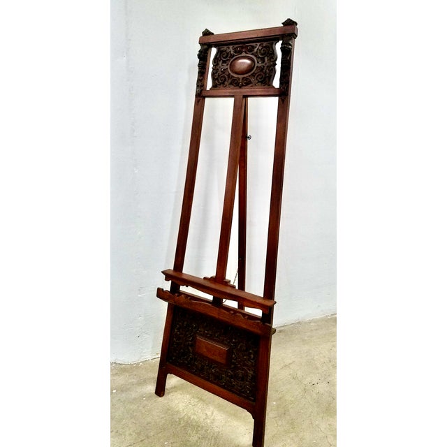 Renaissance Revival Easel With Carved Lion’s Heads and Panels For Sale In San Francisco - Image 6 of 8