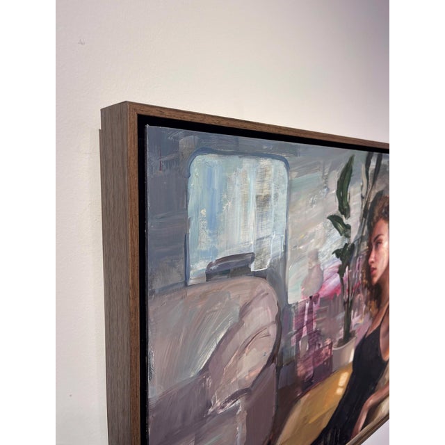 Early 21st Century Room to Breathe by Matt Talbert | Oil on panel of a woman sitting in a modern living space. For Sale - Image 5 of 5