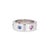 Pre-owned Cartier gemstone Love ring crafted in 18k white gold. Purple spinel, aquamarine, pink & blue sapphire and...