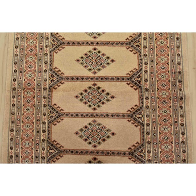 2020s Bokhara Jaldar Rug 3’1” X 5’2” Beige Wool Tribal Hand-Knotted Oriental Carpet For Sale - Image 5 of 11